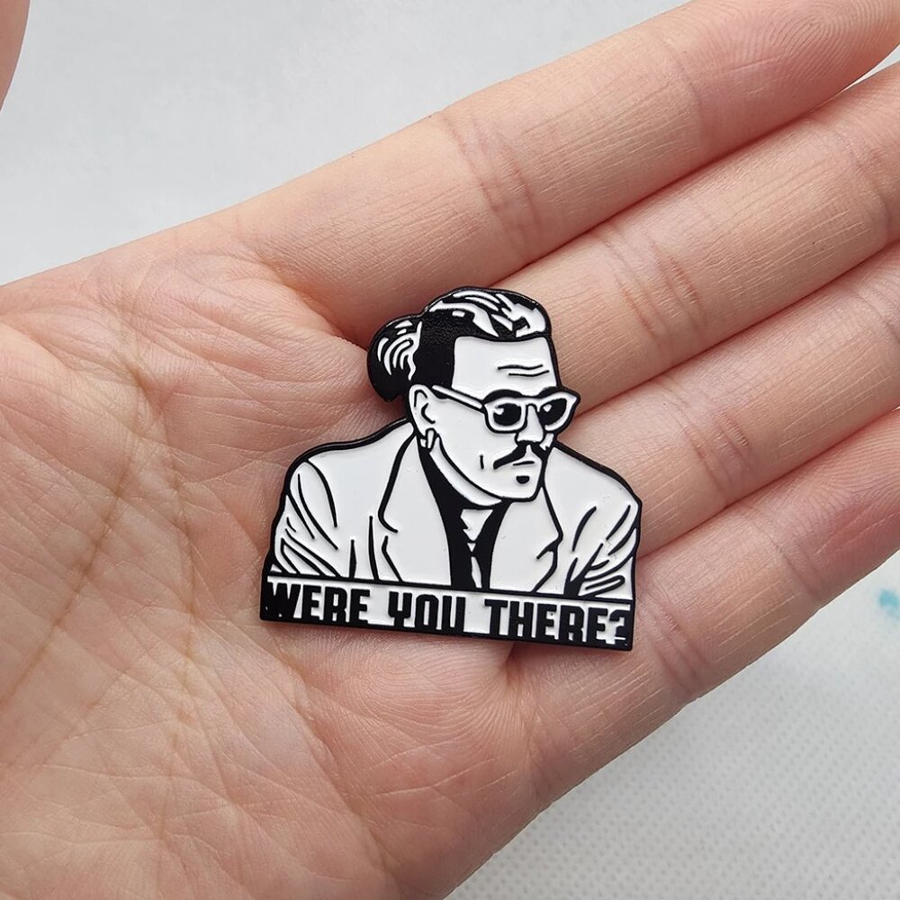 JOHNNY DEPP "WERE YOU THERE” OIL DRIPPED ENAMEL PIN LAPEL PIN BROOCH NWT